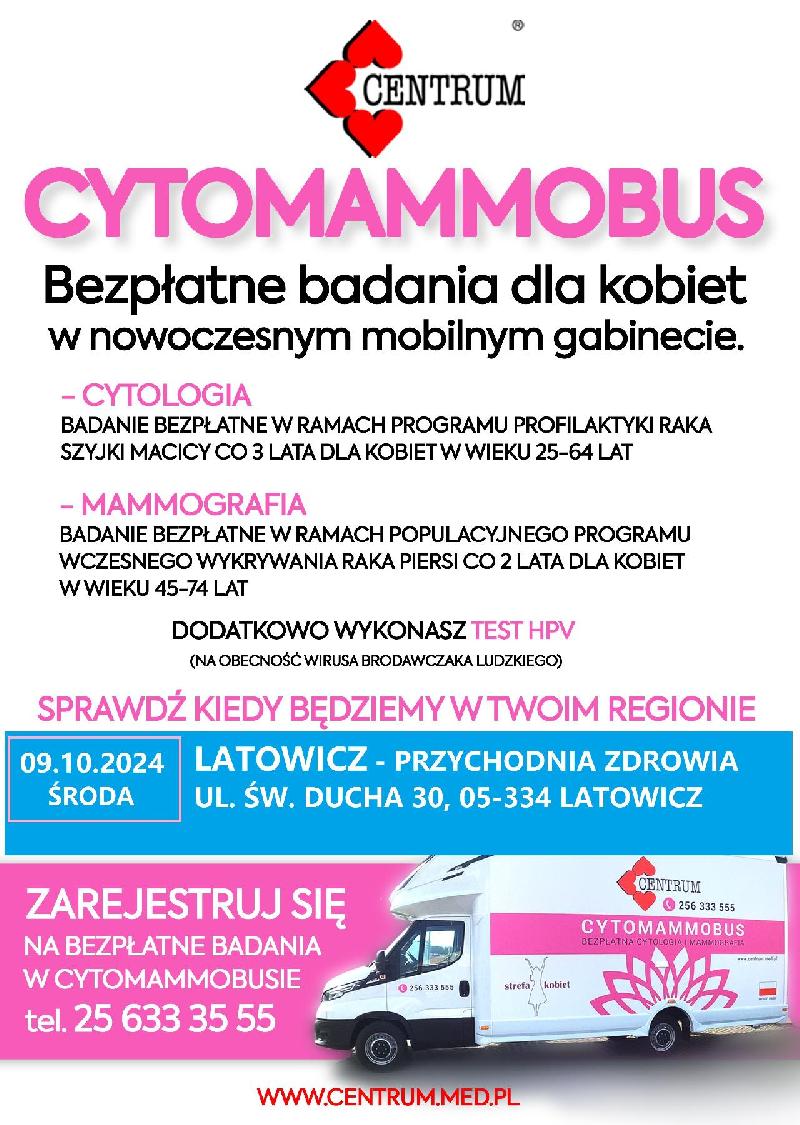 zaproszenie na badanie w cytomammobusie Latowicz