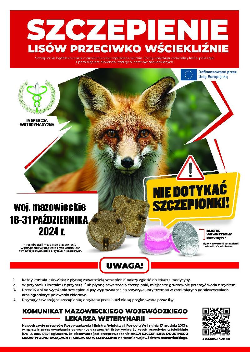 szczepienia lisów - plakat